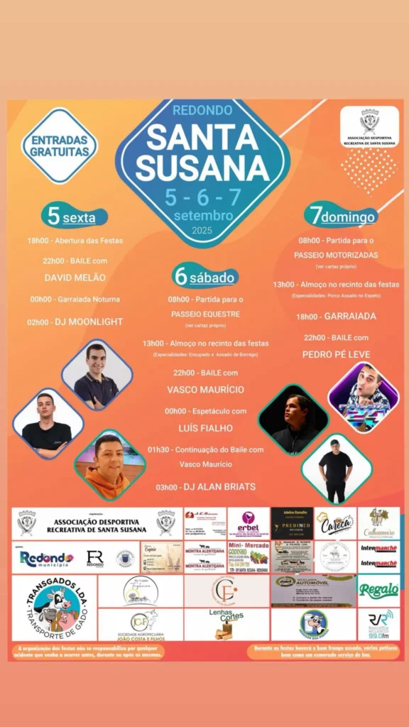 Festas de Santa Susana 2025 em Redondo