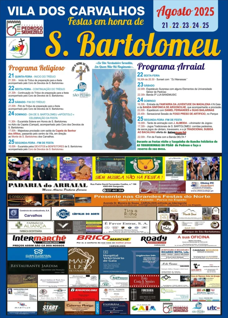 Festas de São Bartolomeu 2025 em Carvalhos