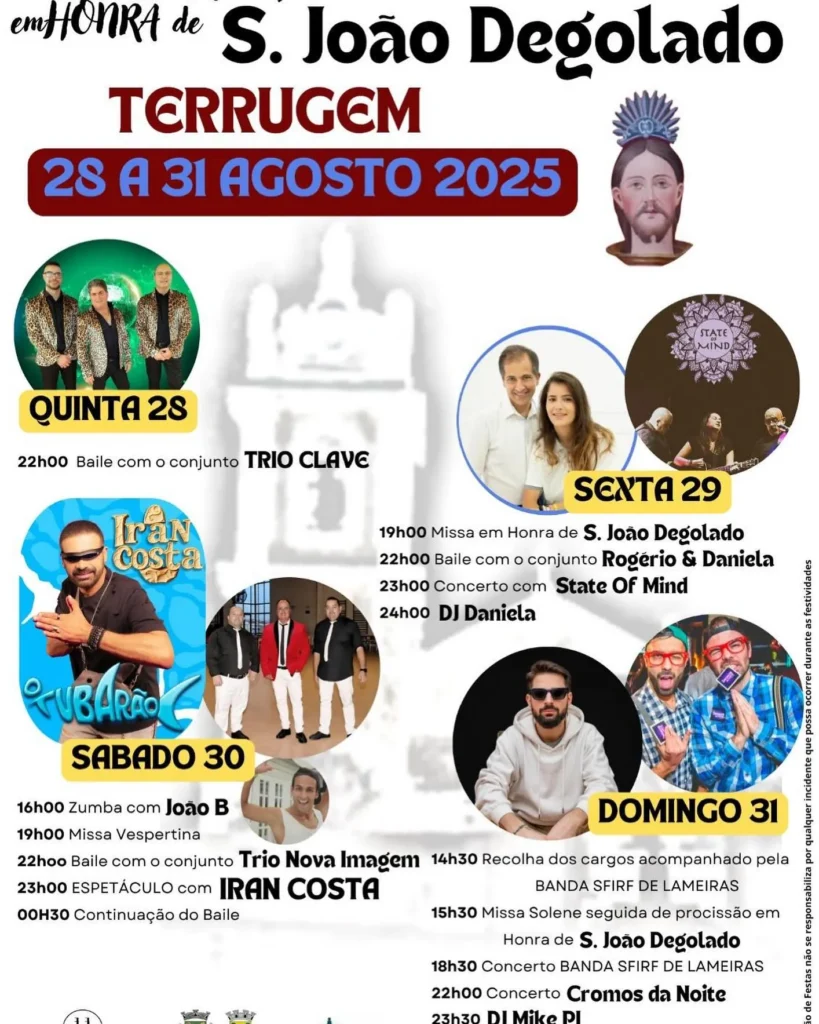Festas de São João Degolado 2025 em Terrugem