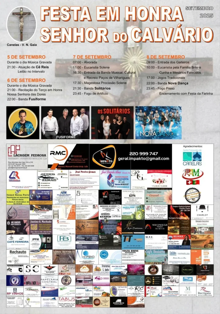 Festas do Senhor do Calvário 2025 em Canelas