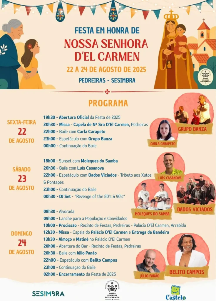Festas da Senhora Del Carmen 2025 em Pedreiras