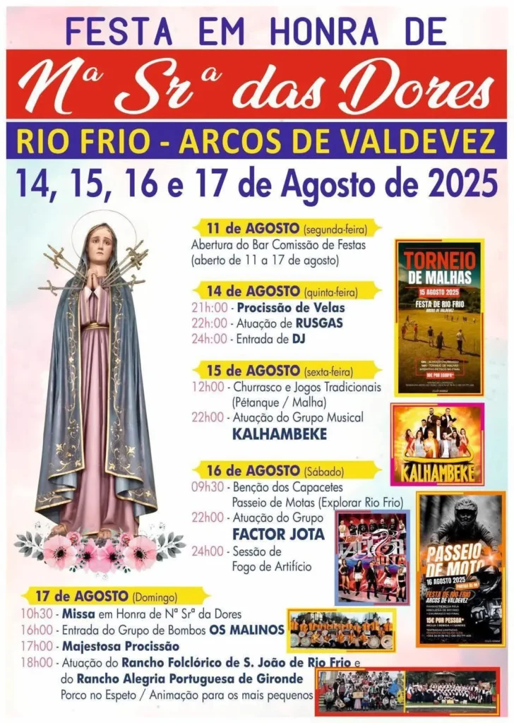 Festas da Senhora das Dores 2025 em Rio Frio
