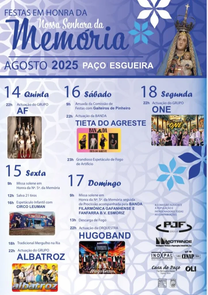 Festa da Senhora da Memória 2025 em Paço