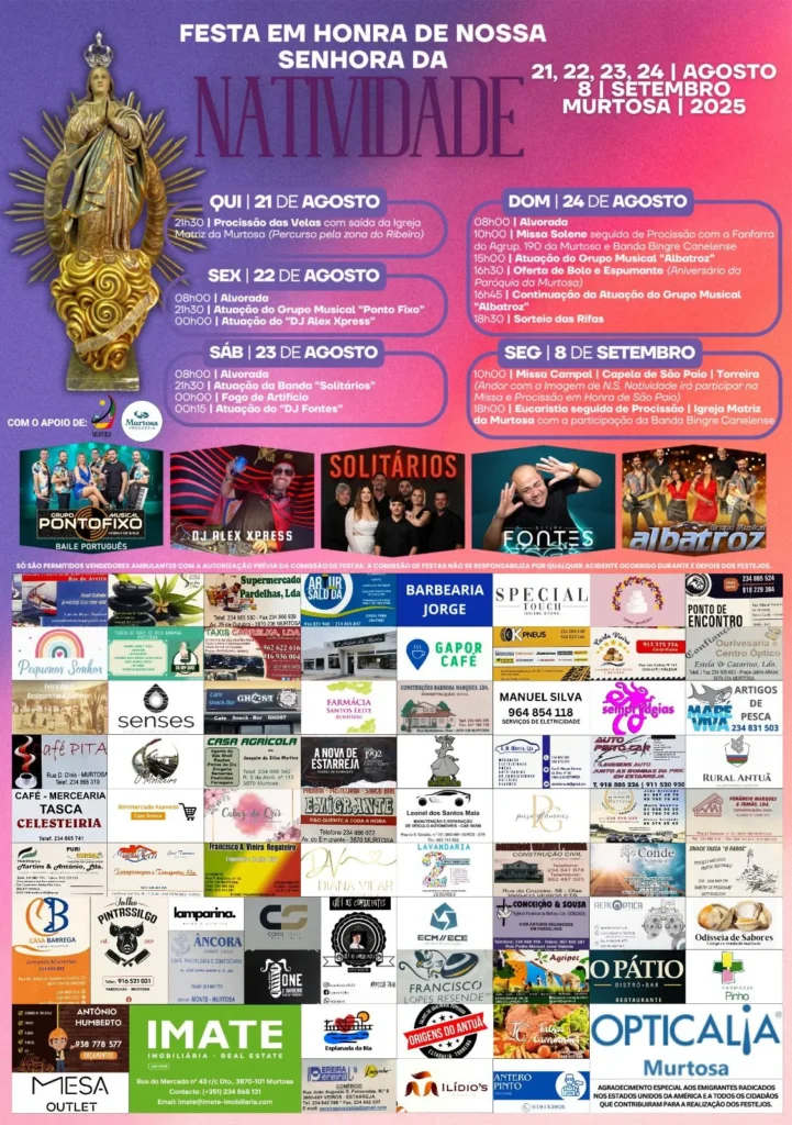 Festas da Senhora da Natividade 2025 em Murtosa