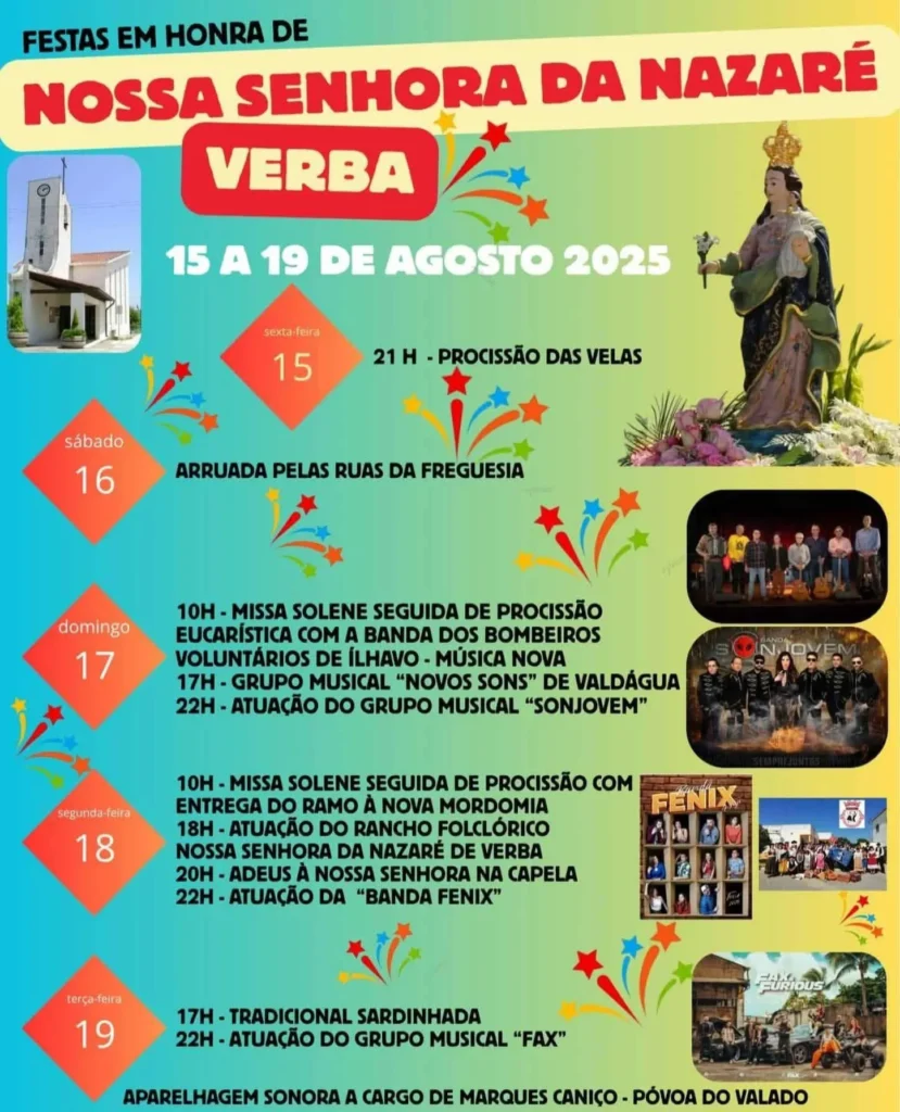 Festas da Senhora da Nazaré 2025 em Verba