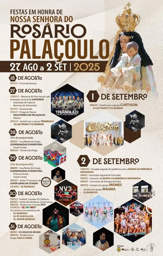 Festas da Senhora do Rosário 2025 em Palaçoulo