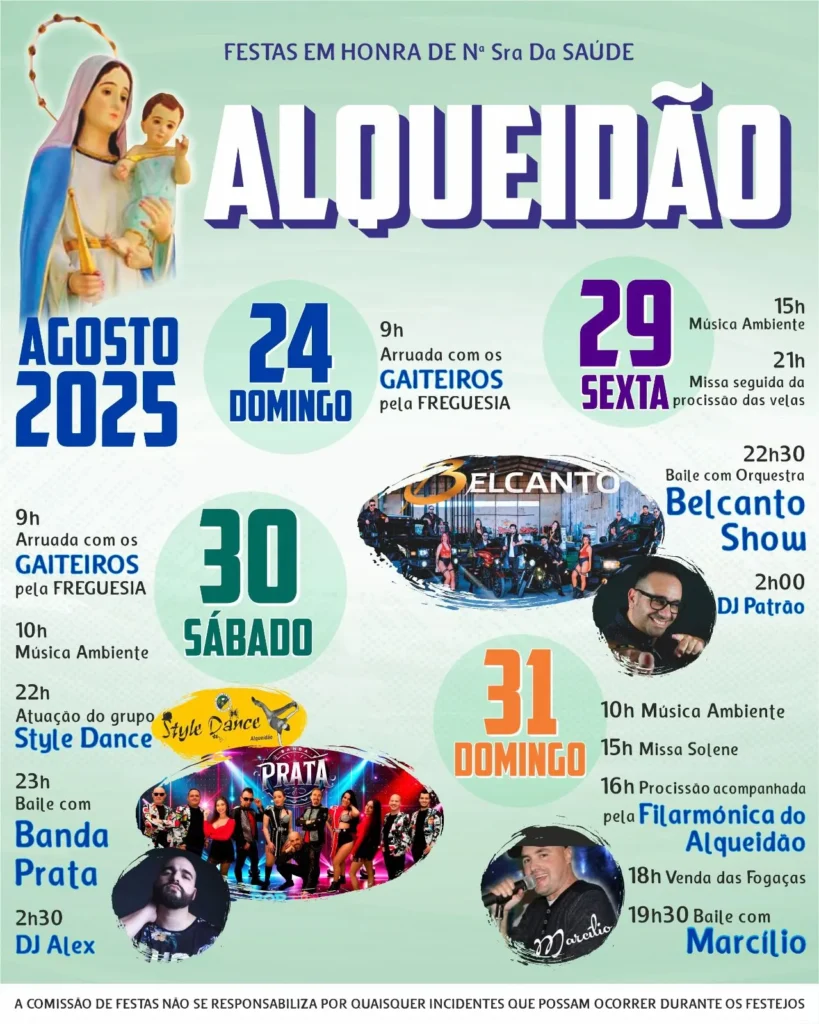 Festas da Senhora da Saúde 2025 em Alqueidão
