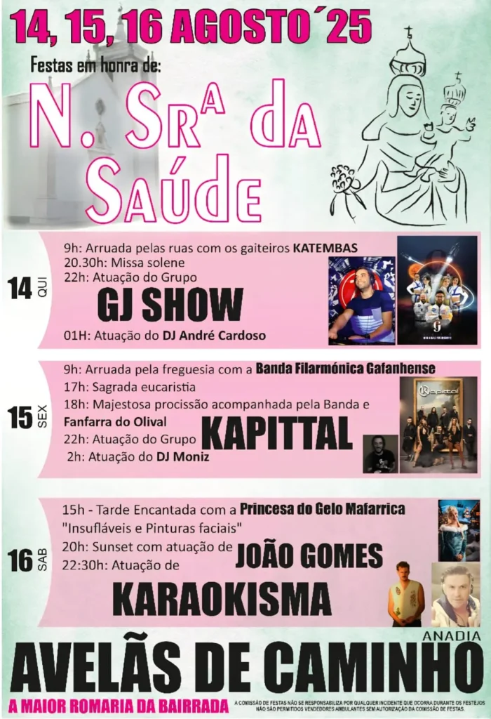Festa da Senhora da Saúde 2025 em Avelãs de Caminho