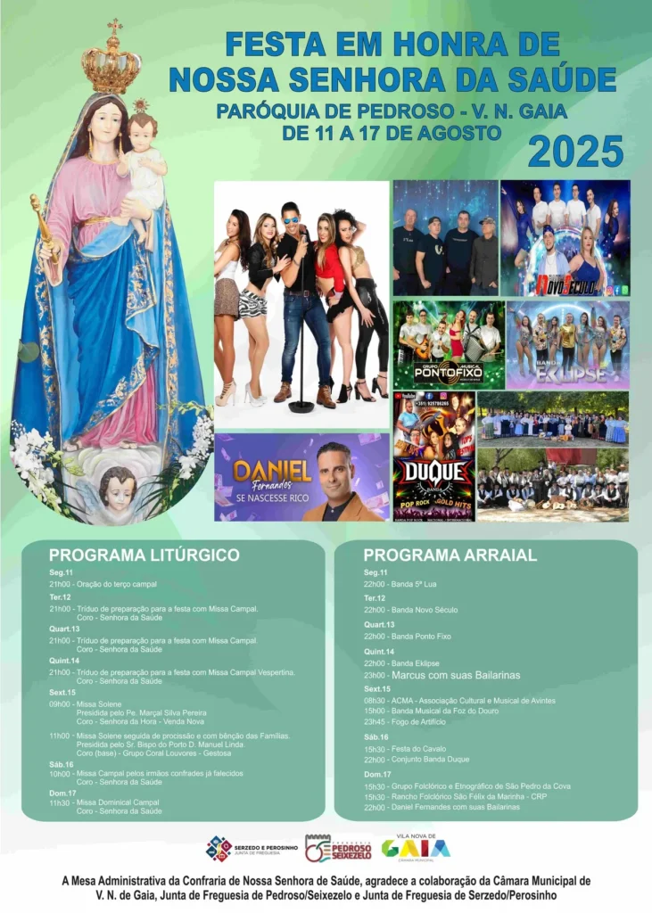 Festas da Senhora da Saúde 2025 em Pedroso