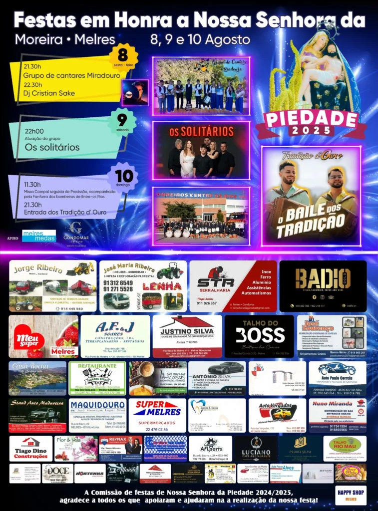 Festas da Senhora de Moreira 2025 em Melres