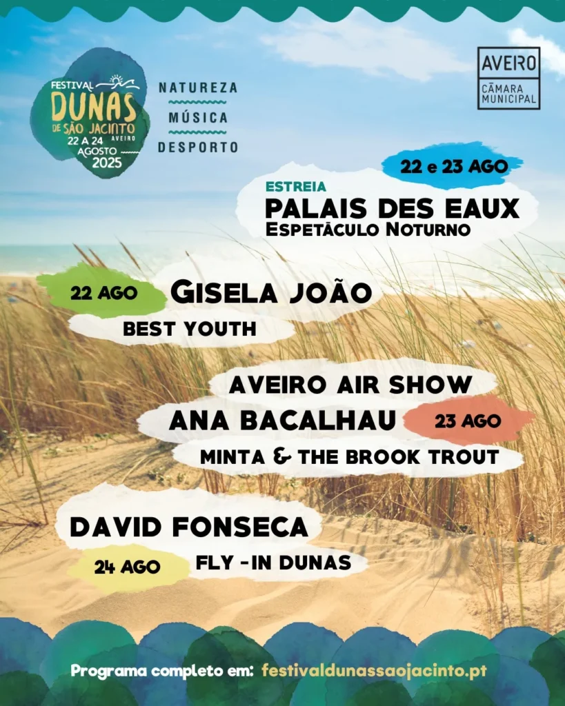 Festival Dunas de São Jacinto 2025 em Aveiro