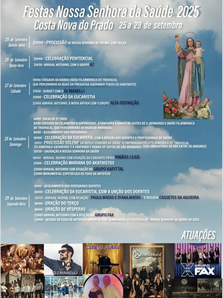 Festas da Senhora da Saúde 2025 em Costa Nova