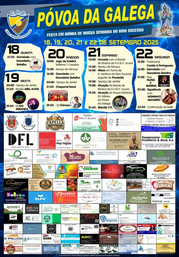Festa da Senhora do Bom Sucesso 2025 em Póvoa da Galega