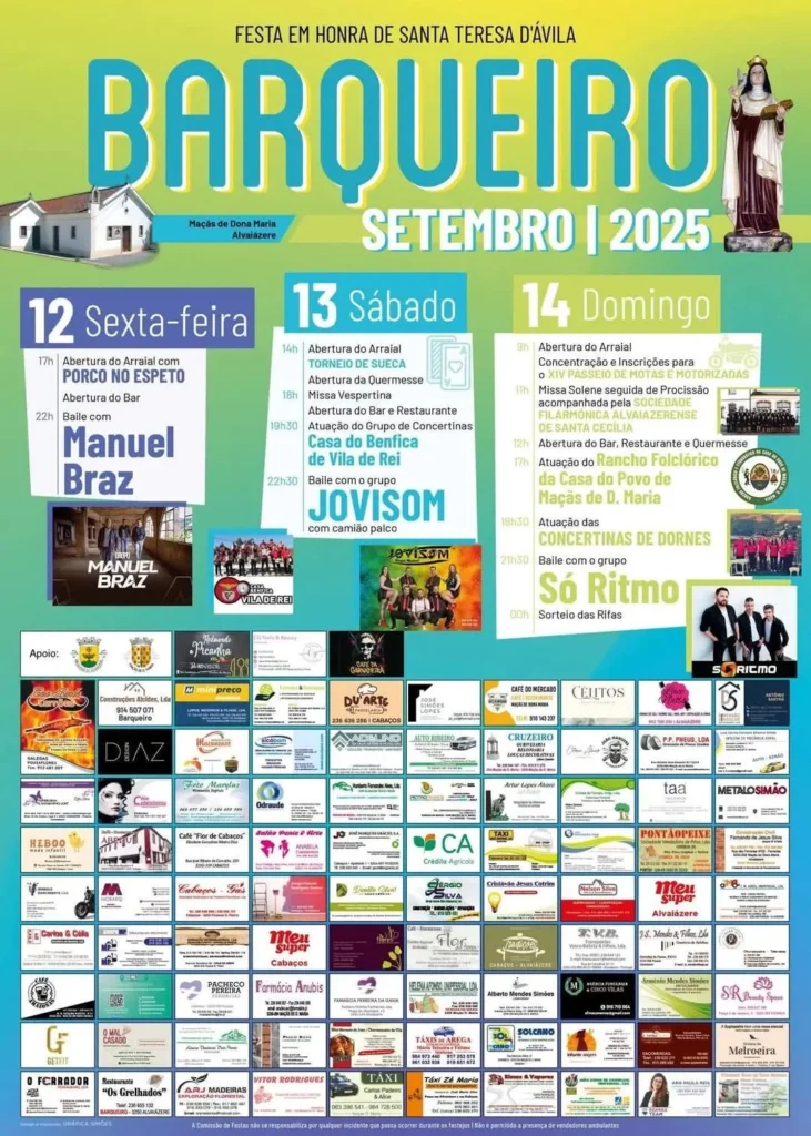 Festas de Santa Teresa 2025 em Barqueiro