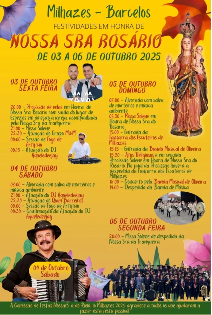 Festas da Senhora do Rosário 2025 em Milhazes