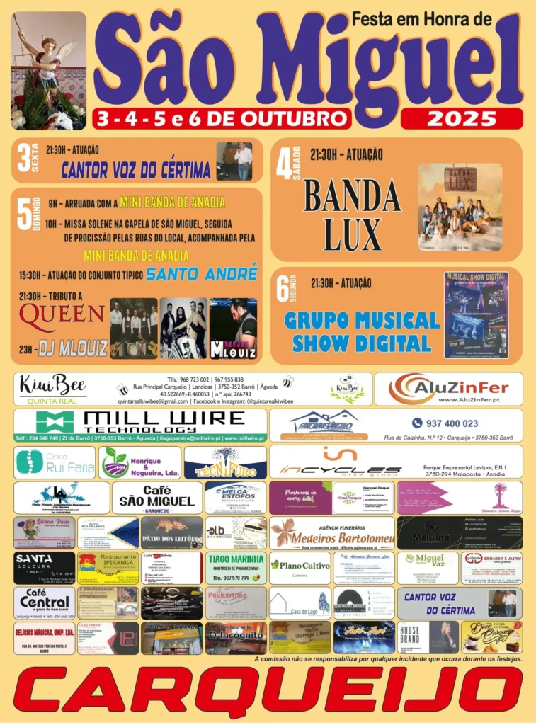 Festas de São Miguel 2025 em Carqueijo