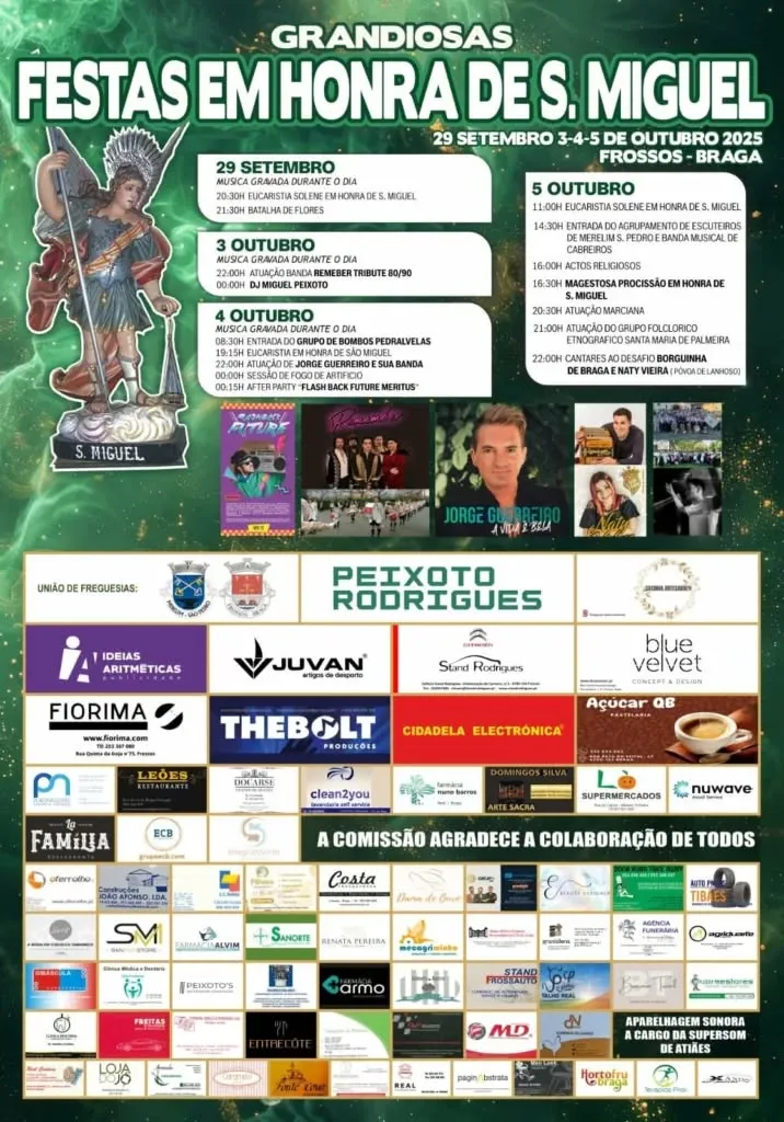 Festas de São Miguel 2025 em Frossos