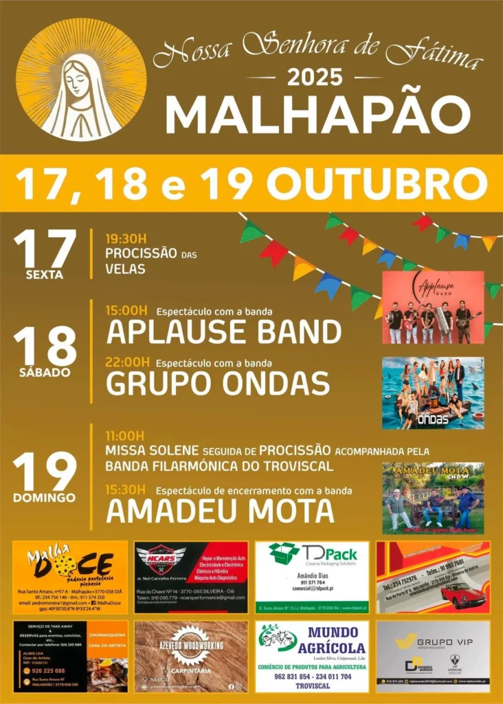 Festas da Senhora de Fátima 2025 em Malhapão