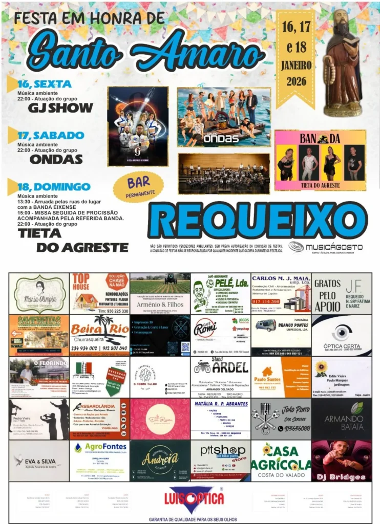 Festas de Santo Amaro 2026 em Requeixo