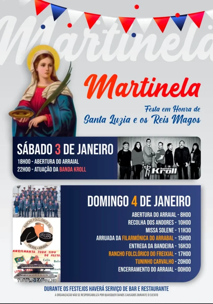 Festas de Santa Luzia 2026 em Martinela