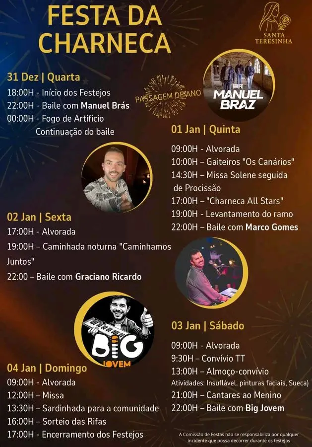 Festas de Santa Teresinha 2025 em Charneca