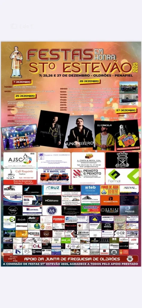 Festas de Santo Estevão 2025 em Oldrões