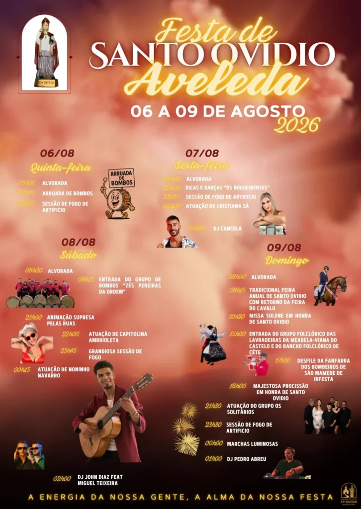 Festas de Santo Ovídio 2026 em Aveleda