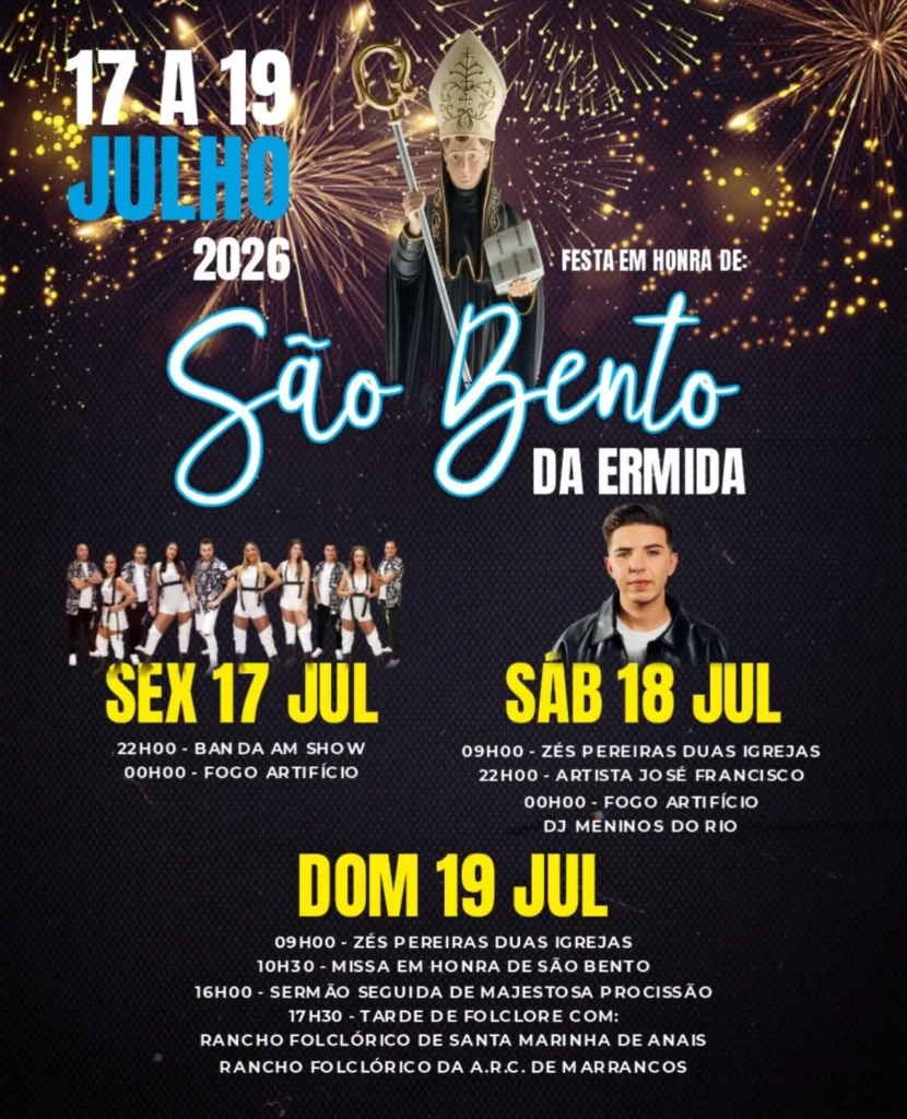 Festas de São Bento da Ermida 2026 em Rio Mau