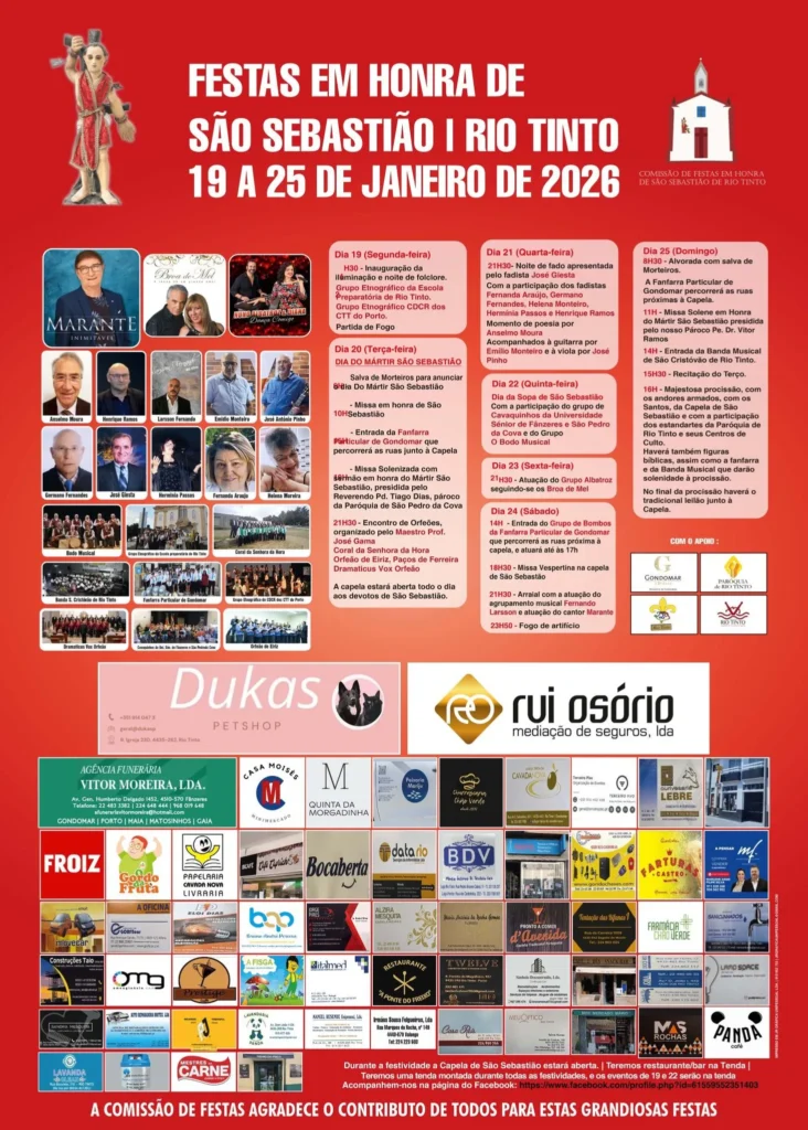 Festas de São Sebastião 2026 em Rio Tinto
