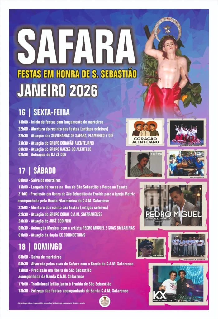 Festas de São Sebastião 2025 em Safara