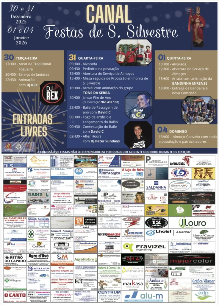 Festas de São Silvestre 2025 em Canal