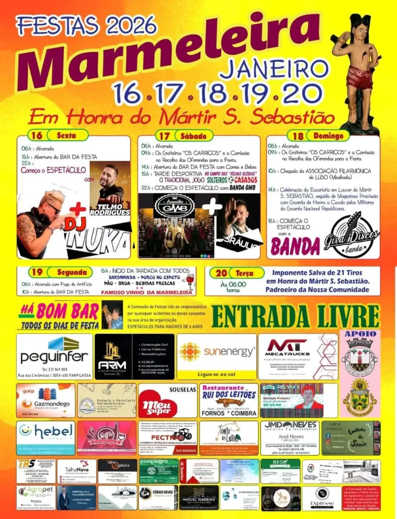 Festa de São Sebastião 2026 em Marmeleira