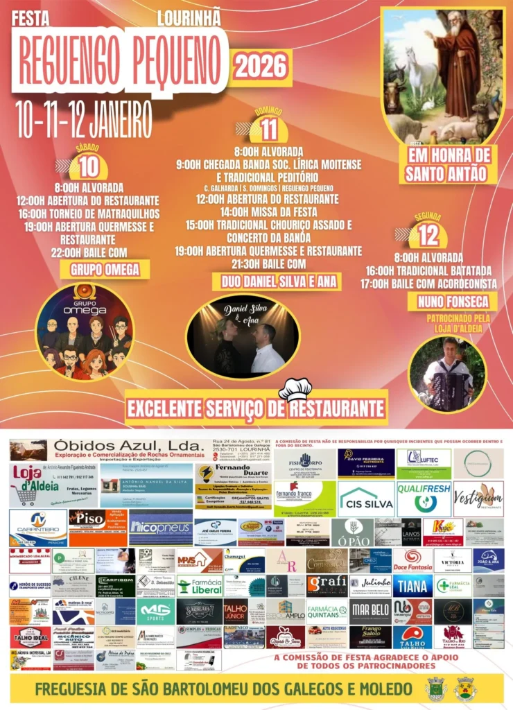 Festas de Santo Antão 2026 em Reguengo Pequeno