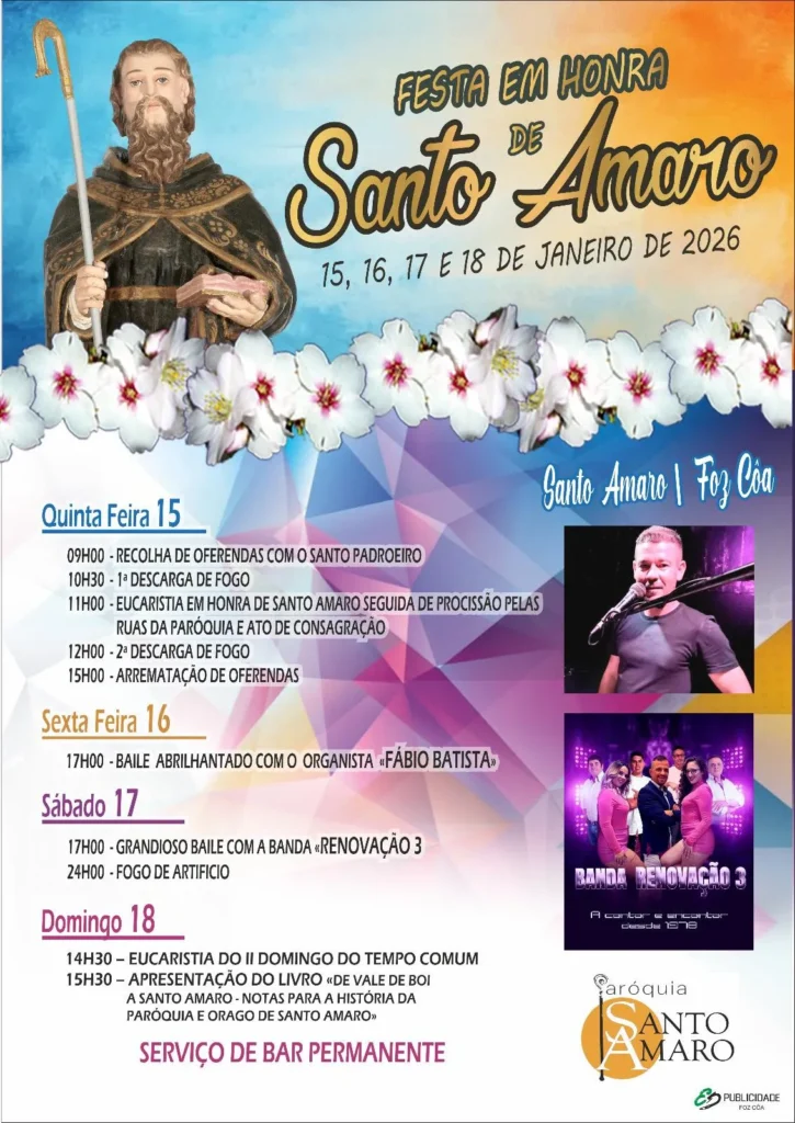 Festas de Santo Amaro 2026 em Vila Nova de Foz Côa