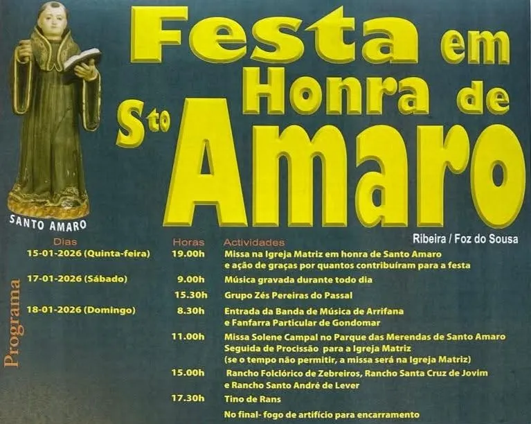 Festa de Santo Amaro 2026 em Foz de Sousa