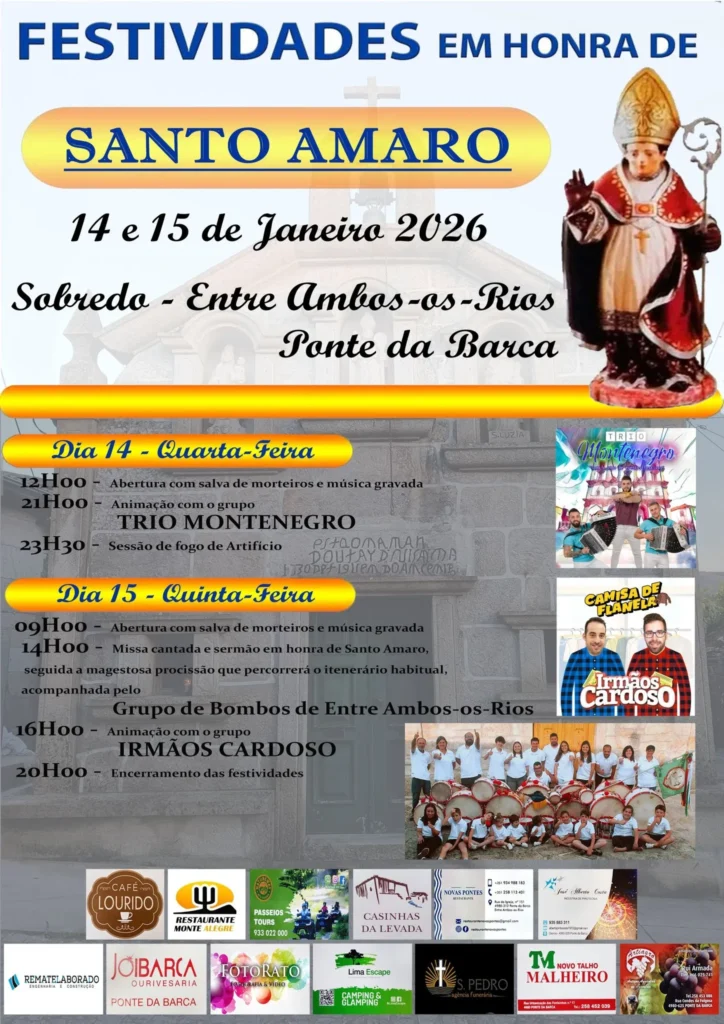 Festas de Santo Amaro 2026 em Sobredo
