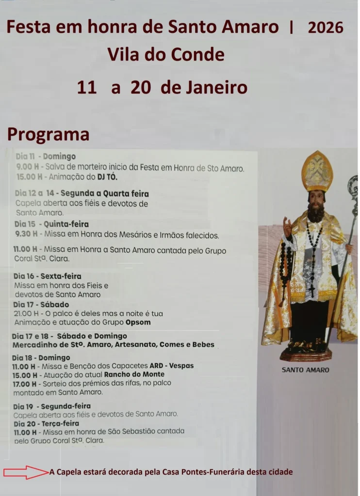 Festa de Santo Amaro 2026 em Vila do Conde