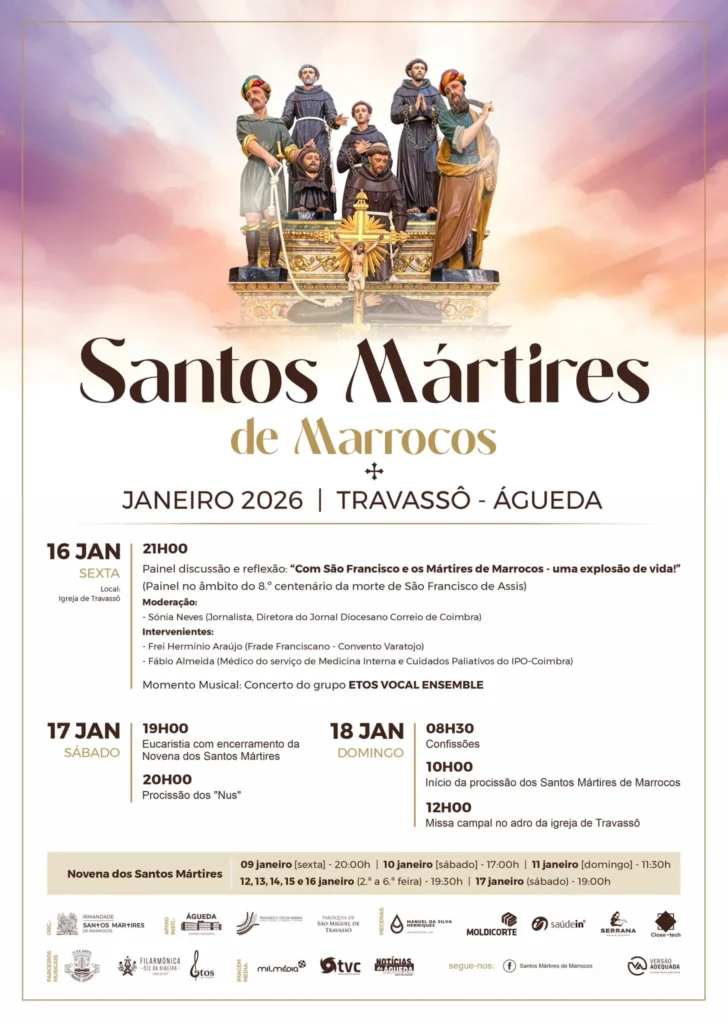 Festas de Santos Mártires de Marrocos 2026 em Travassô
