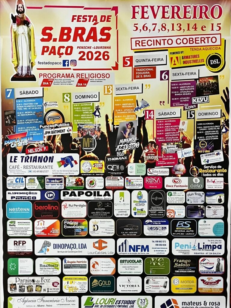 Cartaz Festa de Sao Brás em Paço 2026