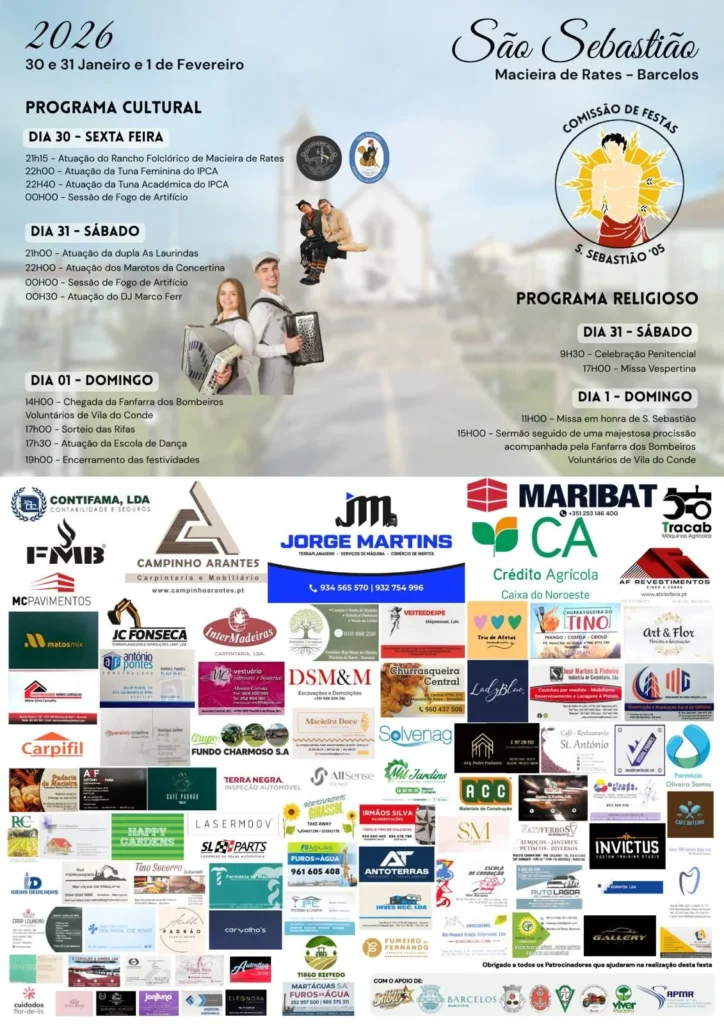 Festa de São Sebastião 2026 em Macieira de Rates