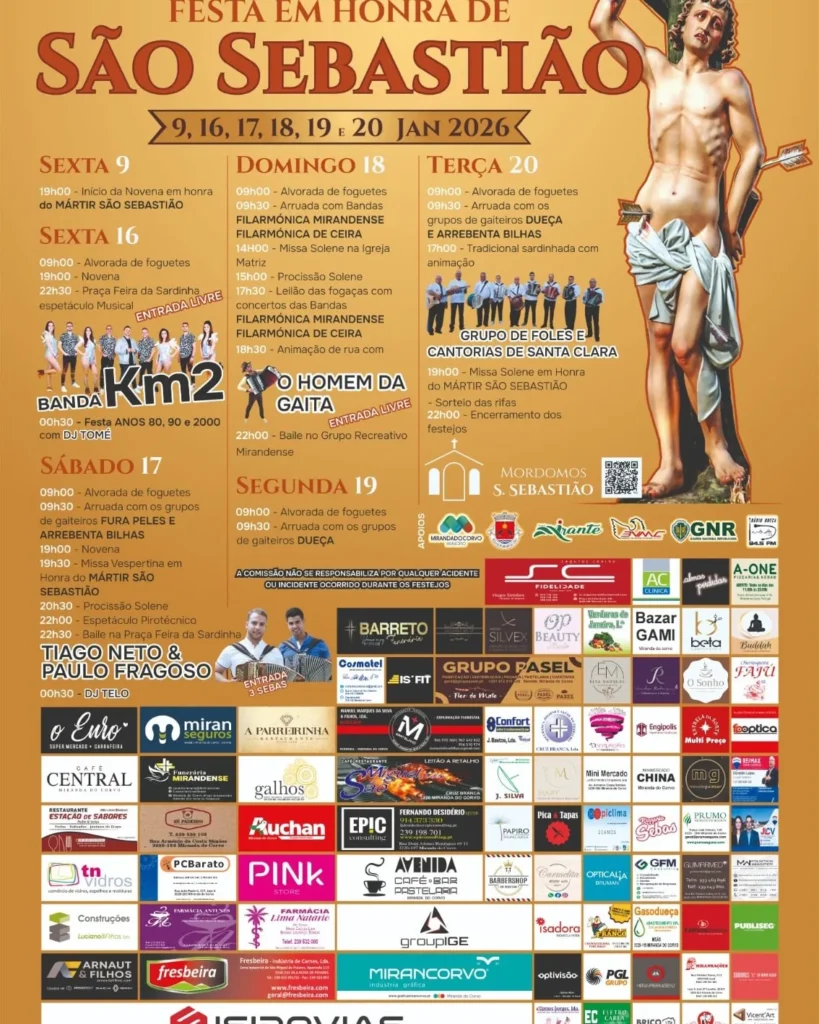 Festa de São Sebastião 2026 em Miranda do Corvo