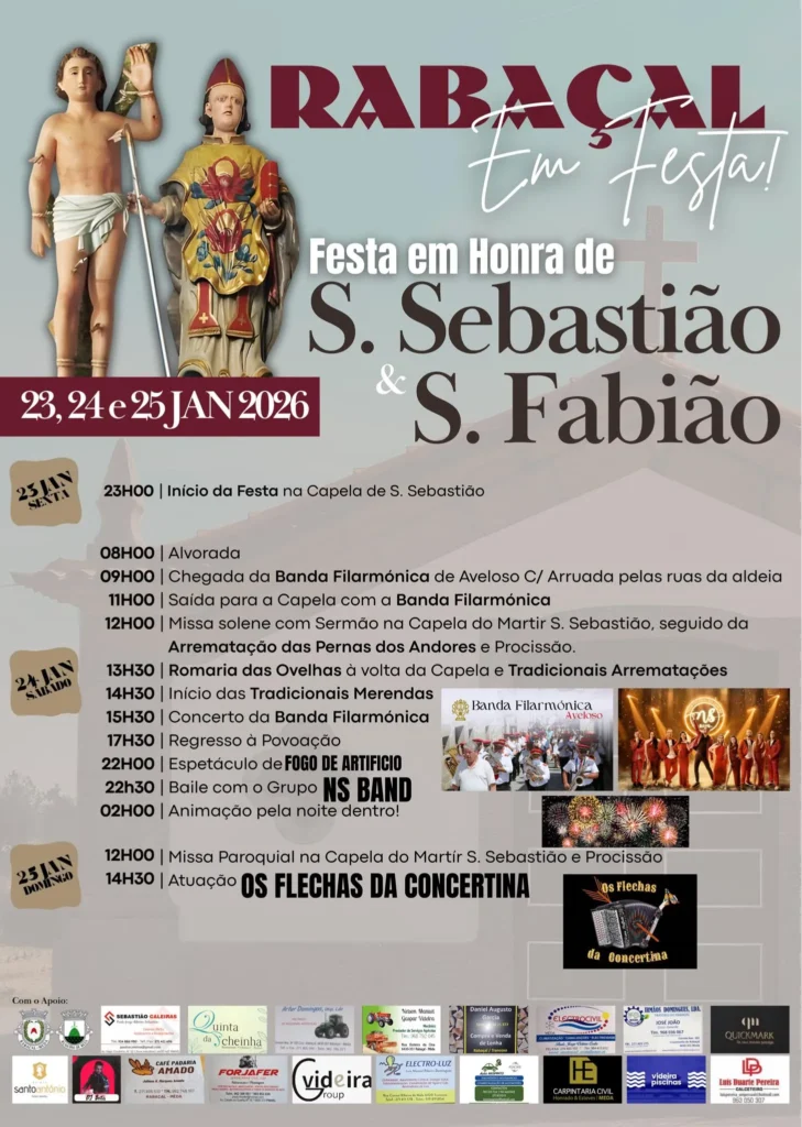 Festa de São Sebastião 2026 em Rabaçal