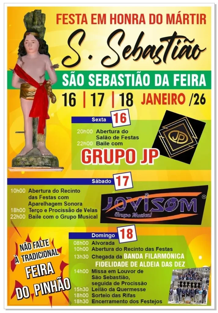 Festa de São Sebastião 2026 em São Sebastião da Feira