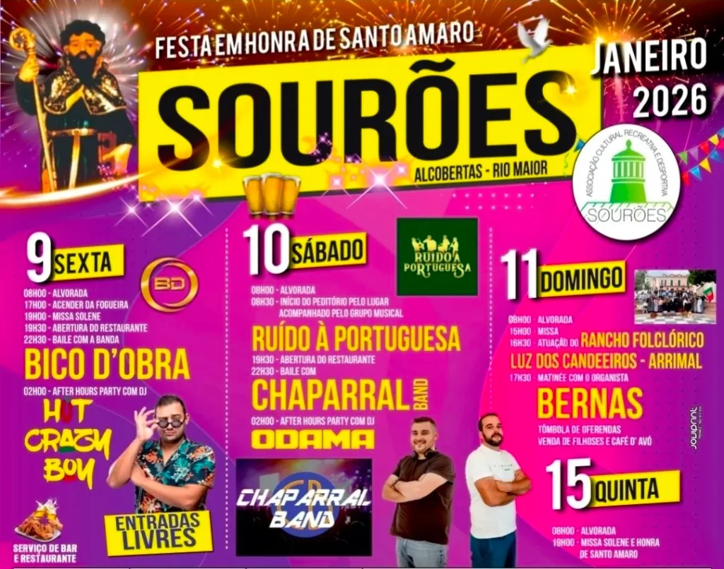 Festas de Santo Amaro 2026 em Sourões