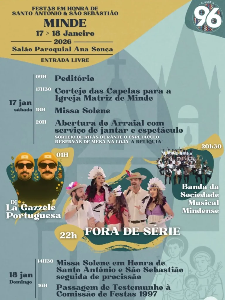 Festas de Santo António e São Sebastião 2026 em Minde