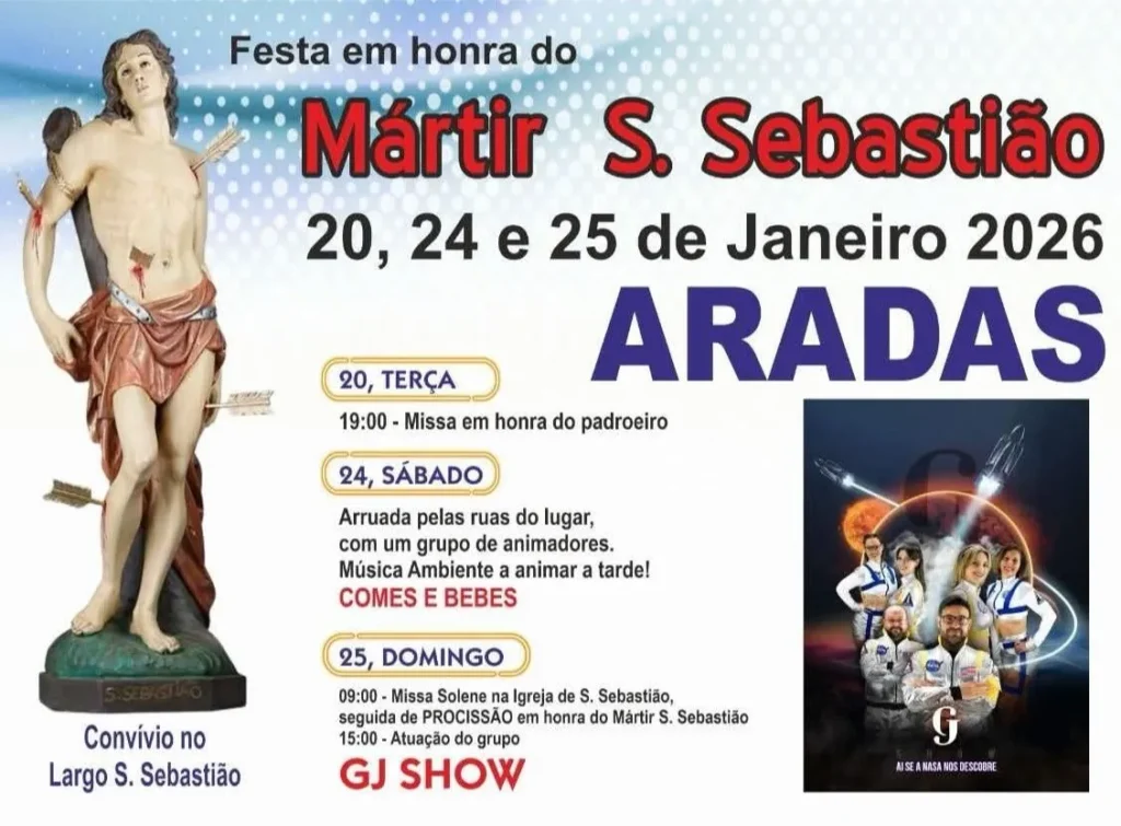 Festa de São Sebastião 2026 em Aradas