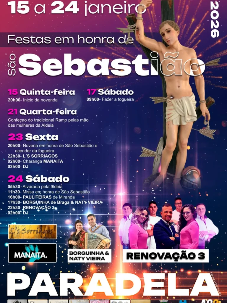 Festas de São Sebastião 2026 em Paradela