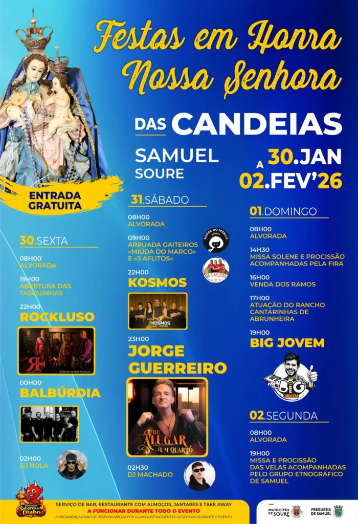 Festas da Senhora das Candeias 2026 em Samuel