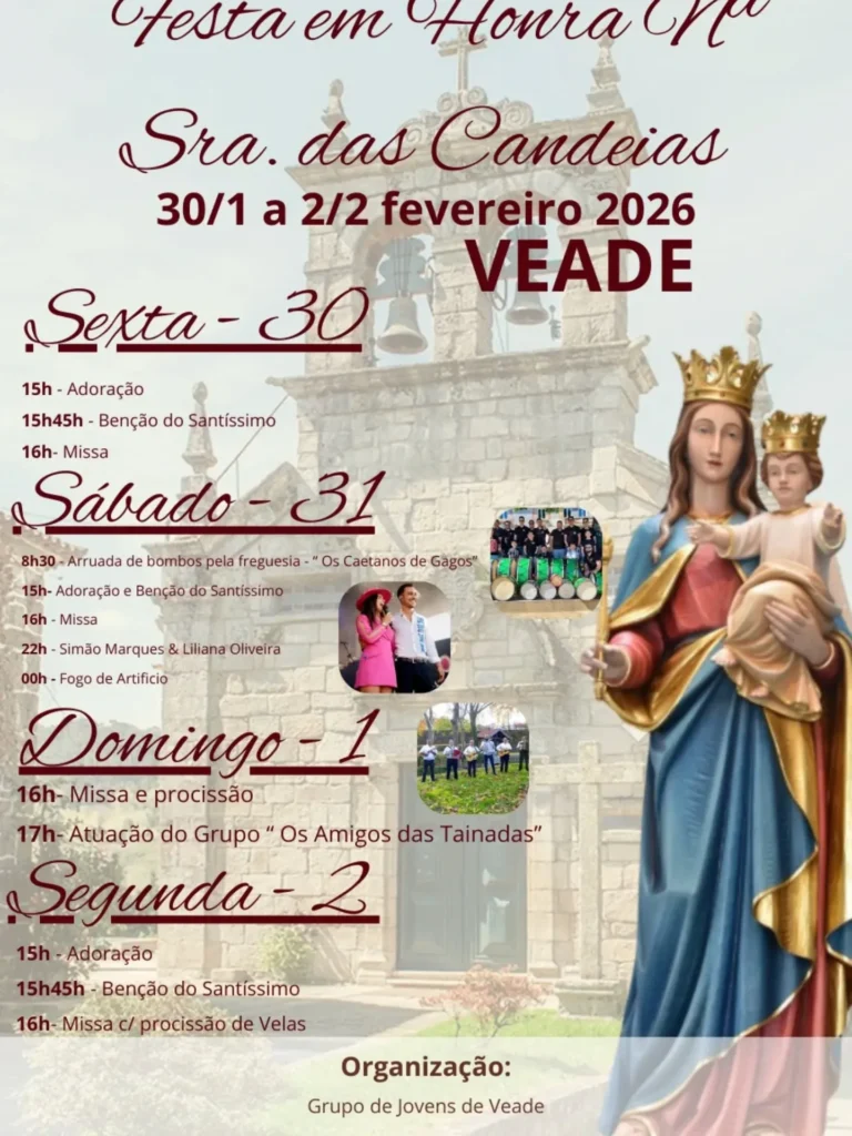 Festas da Senhora das Candeias 2026 em Veade