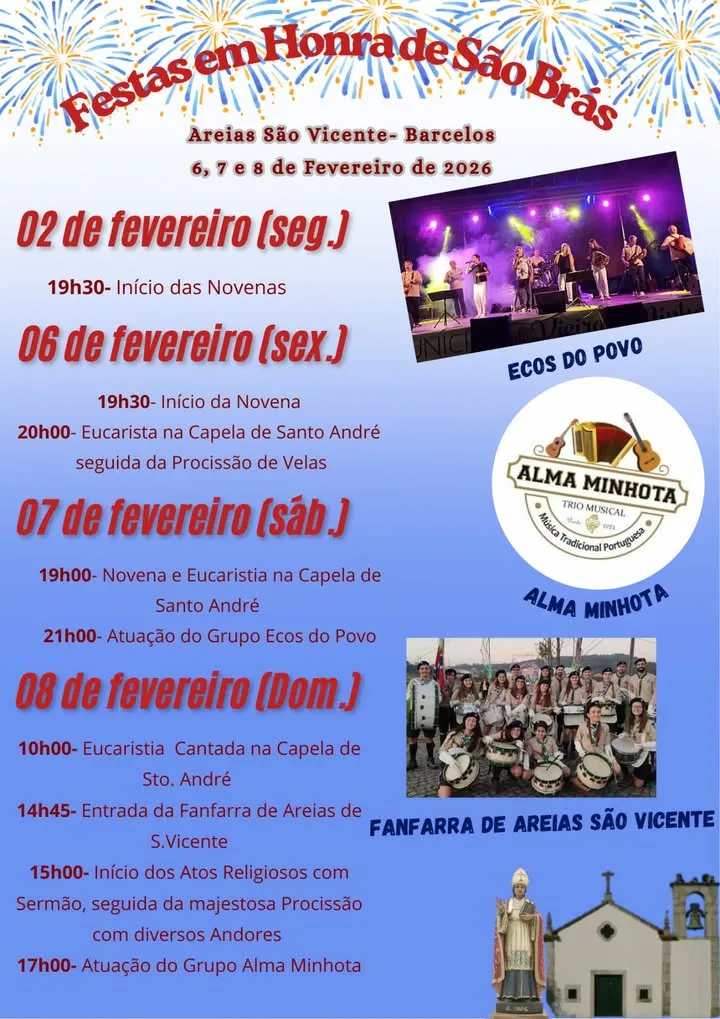 Festas de Areias de São Vicente (São Brás) 2026